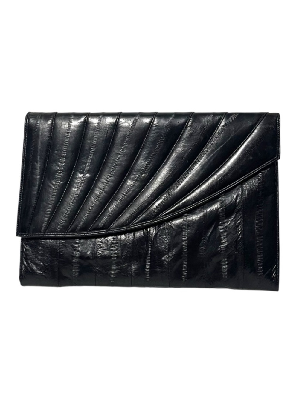 VINTAGE Black Eel Skin Clutch Bag